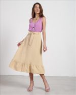 LINEN SKIRT WITH VOLAN