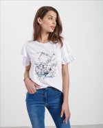 BLOUSE PRINTED WITH VOLAN SLEEVE