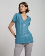 V NECK BLOUSE PRINTED
