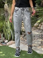 TROUSER JEAN GREY CUT OFF KNEE