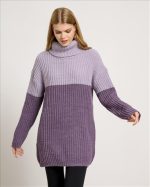 KNITTED SWEATER HIGH NECK LONG