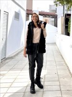 HOODIE VEST FAUX FUR