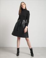 MIDI DRESS ECO LEATHER SKIRT