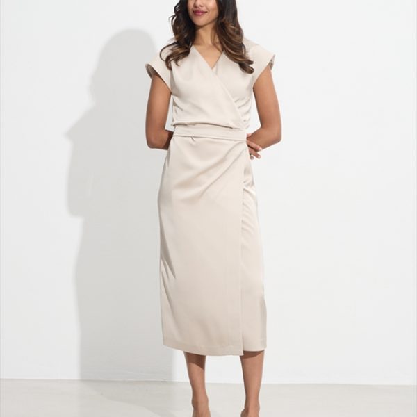 MIDI SATIN WRAP DRESS