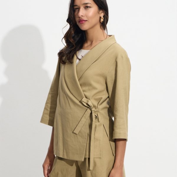 LINEN JACKET TIE SIDE