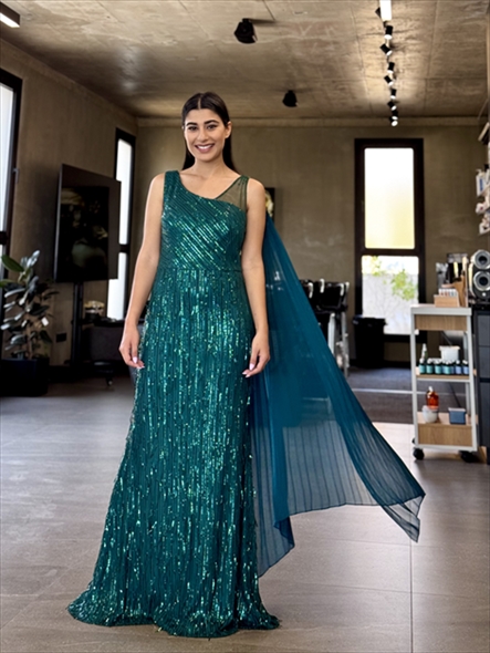 MAXI SEQUIN DRESS FRINGES