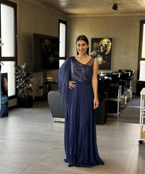 MAXI DRESS ONE SHOULDER SLEEVE