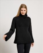 KNITTED HIGH NECK FLARE SLEEVE - Image 4
