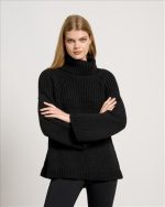 KNITTED HIGH NECK FLARE SLEEVE - Image 5