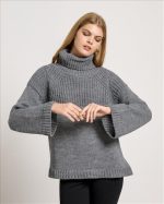 KNITTED HIGH NECK FLARE SLEEVE - Image 13