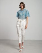 TROUSER COTTON HIGH WAIST WITH BELT