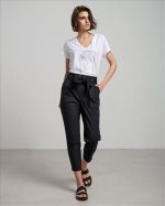 TROUSER COTTON HIGH WAIST WITH BELT - Image 3