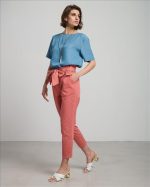 TROUSER COTTON HIGH WAIST WITH BELT - Image 9