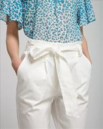 TROUSER COTTON HIGH WAIST WITH BELT - Image 10