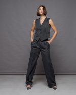 TROUSER STRIPPED WIDE LEG