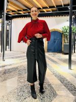 TROUSER ECO LEATHER CROPPED