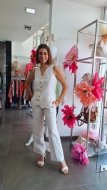 TROUSER LINEN CROPPED