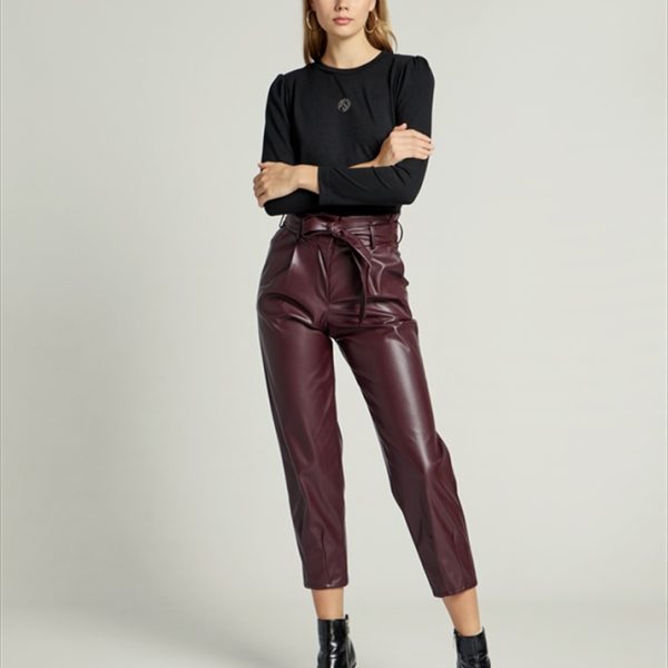 TROUSER BELTED ECO LEATHER