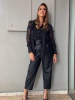 TROUSER BELTED ECO LEATHER - Image 8
