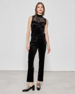 VELVET STRAIGHT LEG TROUSER