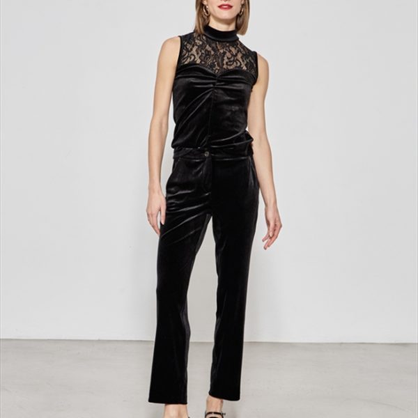 VELVET STRAIGHT LEG TROUSER
