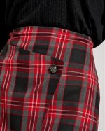 SHORT WRAP CHECK SKIRT - Image 3