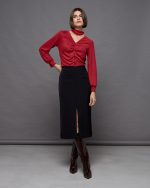 MIDI PENCIL LYCRA SKIRT - Image 2