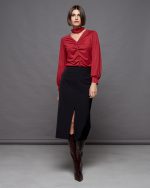 MIDI PENCIL LYCRA SKIRT - Image 3