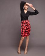 VELVET SKIRT FLORAL PRINT - Image 2