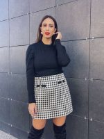 MINI PIED DE POULE SKIRT - Image 3