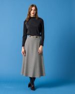 MIDI PIED DE POULE SKIRT - Image 6