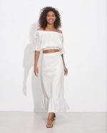 SKIRT MIDI WRAP CUTWORK