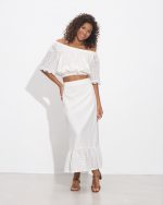 SKIRT MIDI WRAP CUTWORK - Image 2