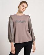 BLOUSE ECO LEATHER SLEEVE - Image 7