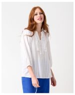 BLOUSE STRIPES RUFFLES