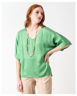 BLOUSE V NECK SATIN - Image 9