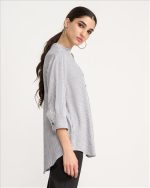 BLOUSE STRIPES HALF BUTTON CLOSE - Image 4