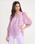 BLOUSE FLORAL PRINT CHIFFON