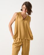 BLOUSE SATIN V NECK