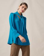 BLOUSE CREPE TIE NECK - Image 9