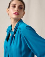 BLOUSE CREPE TIE NECK - Image 11