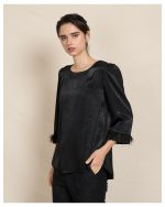 BLOUSE SATIN FEATHER DETAILS - Image 3
