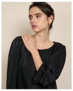 BLOUSE SATIN FEATHER DETAILS - Image 5