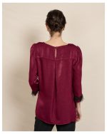 BLOUSE SATIN FEATHER DETAILS - Image 8