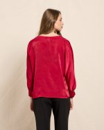 BLOUSE SATIN WITH BEJEWELLED BUTTON - Image 4