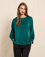 BLOUSE SATIN WITH BEJEWELLED BUTTON - Image 5