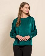 BLOUSE SATIN WITH BEJEWELLED BUTTON - Image 8