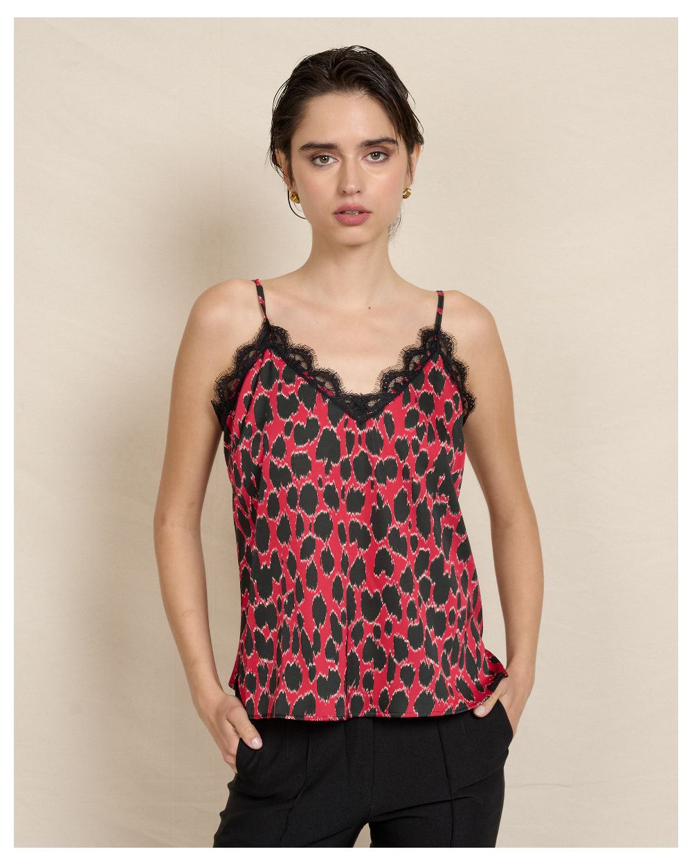 44146A.jpg BLOUSE PRINTED SPAGHETTI STRAPS - Image 1