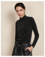 BLOUSE HIGH NECK LUREX