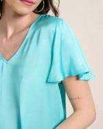 BLOUSE SATIN V NECK - Image 4